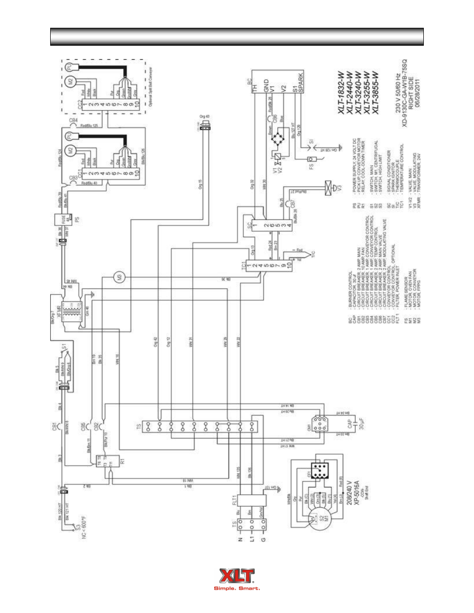 Oven schematic - standard | XLT XD-9006A (GAS Oven Version – C, AVI Hood Version – B) User Manual | Page 56 / 62