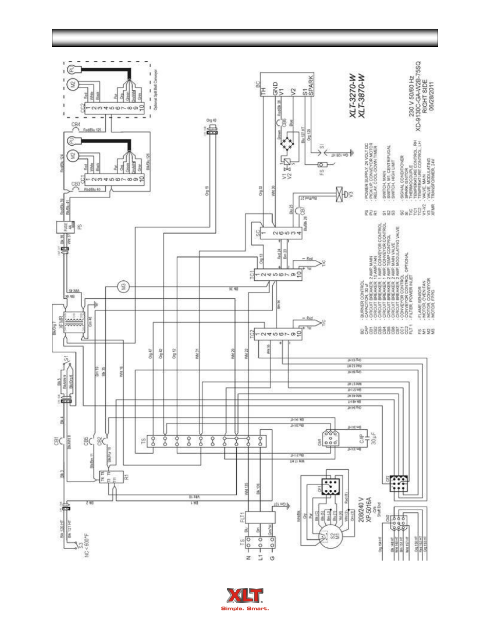 Oven schematic - world | XLT XD-9006A (GAS Oven Version – C, AVI Hood Version – B) User Manual | Page 58 / 62