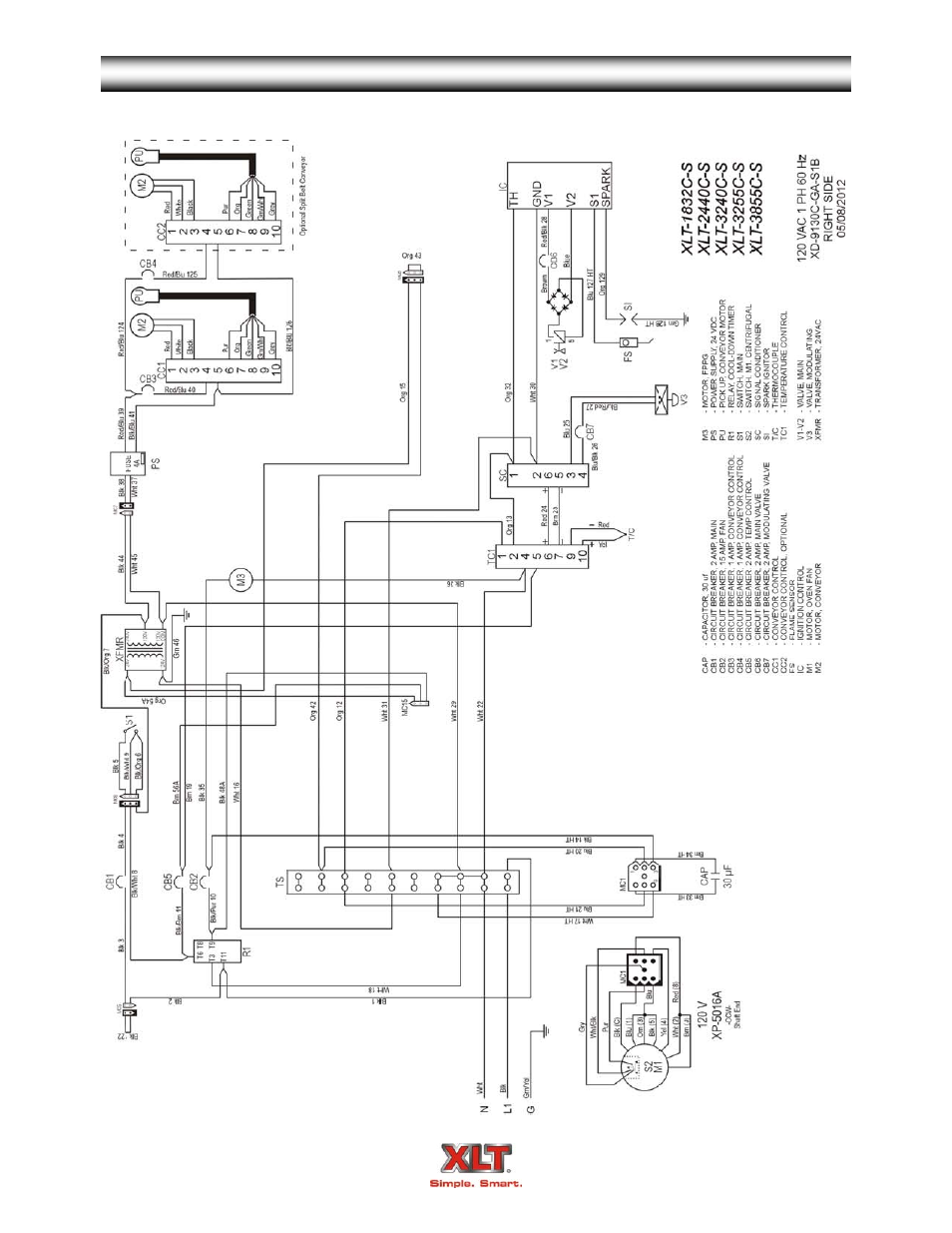Oven schematic - standard | XLT XD-9006A (GAS Oven Version – C, AVI Hood Version – C) User Manual | Page 58 / 70