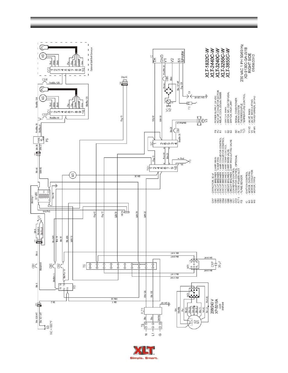 Oven schematic - world | XLT XD-9006A (GAS Oven Version – C, AVI Hood Version – C) User Manual | Page 59 / 70