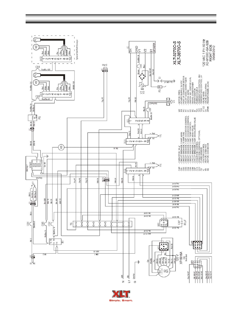 Oven schematic - standard | XLT XD-9006A (GAS Oven Version – C, AVI Hood Version – C) User Manual | Page 61 / 70