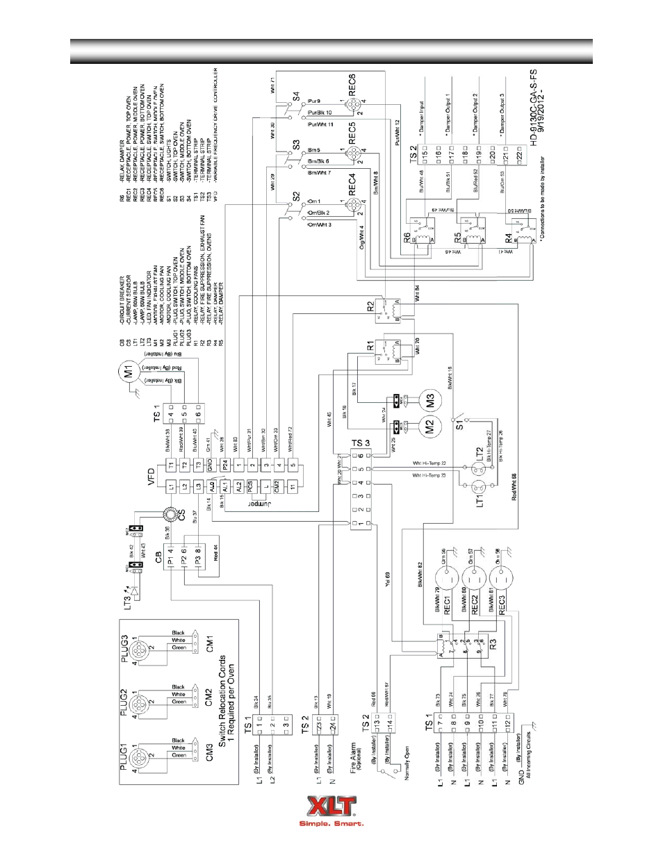 Hood schematic - standard w/fs | XLT XD-9006A (GAS Oven Version – C, AVI Hood Version – C) User Manual | Page 65 / 70