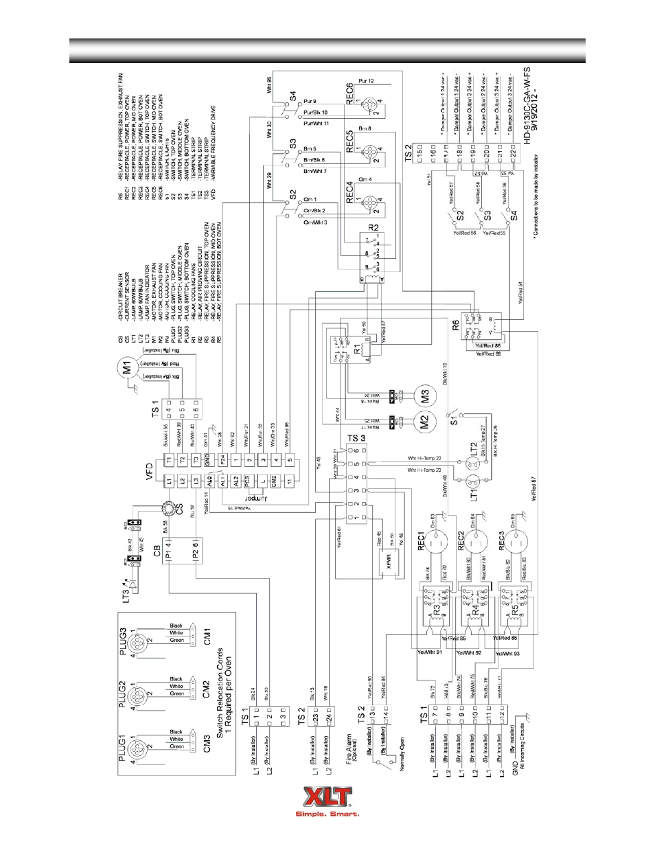 Hood schematic - world w/fs | XLT XD-9006A (GAS Oven Version – C, AVI Hood Version – C) User Manual | Page 67 / 70