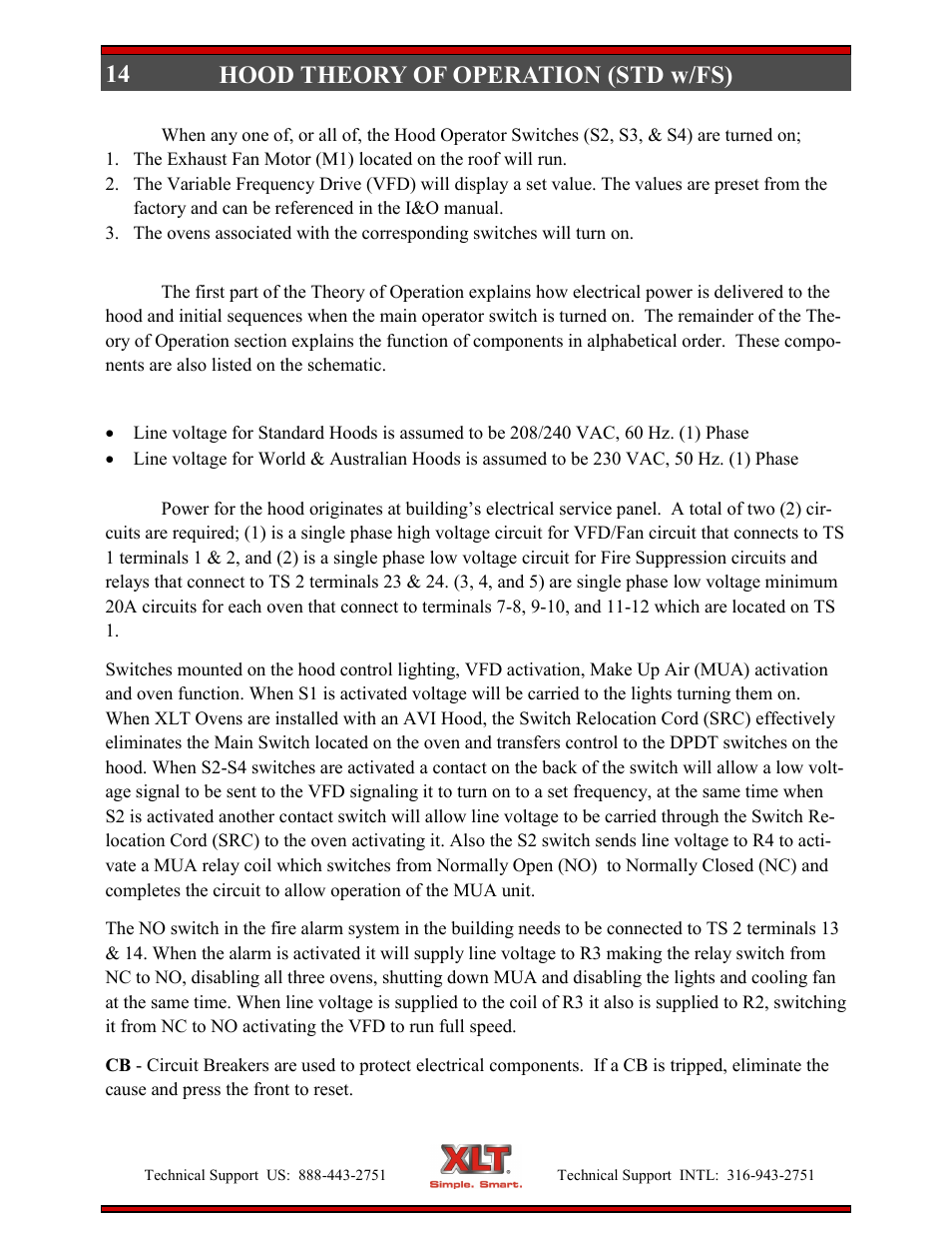 14 hood theory of operation (std w/fs) | XLT XD-9006B User Manual | Page 14 / 76