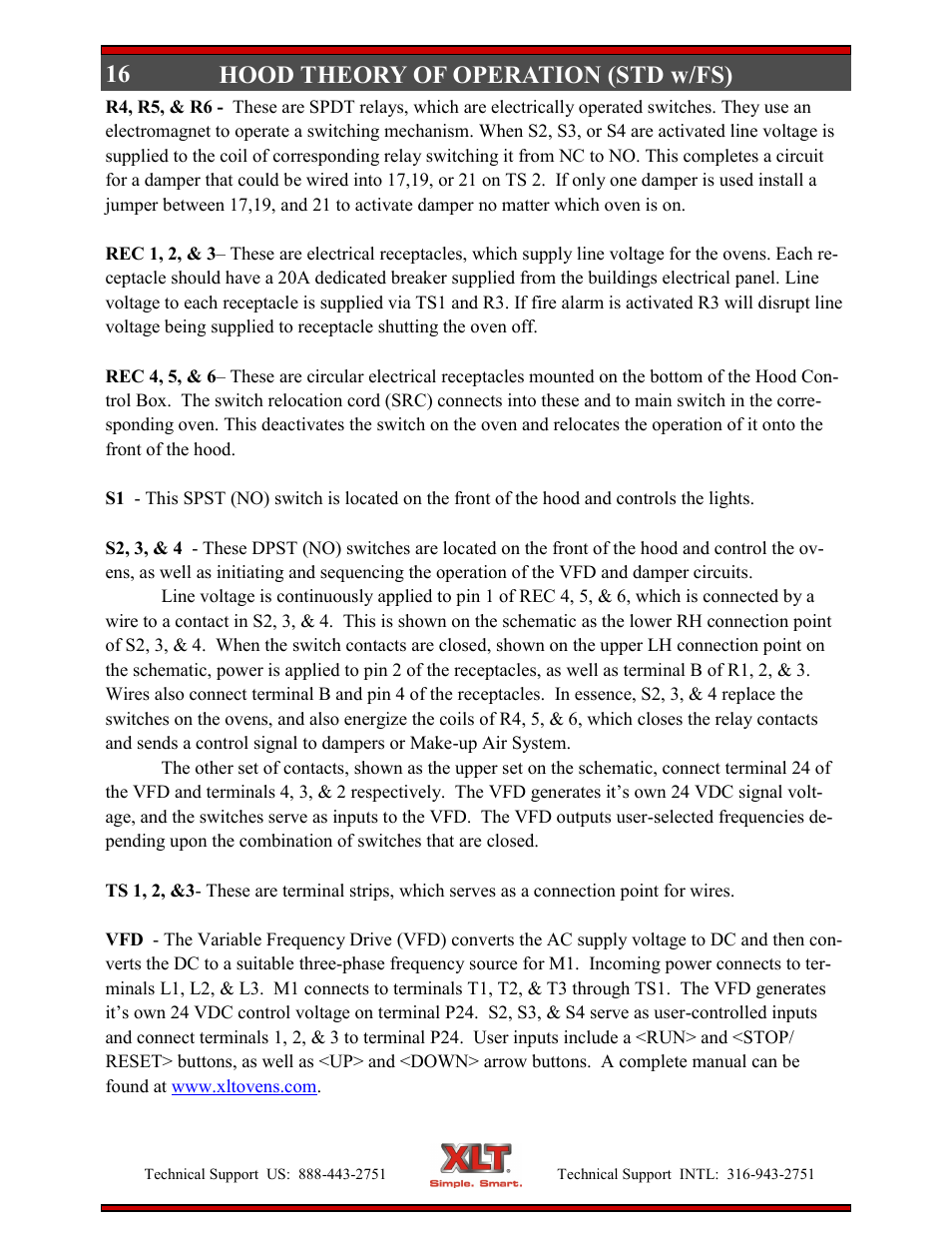 16 hood theory of operation (std w/fs) | XLT XD-9006B User Manual | Page 16 / 76