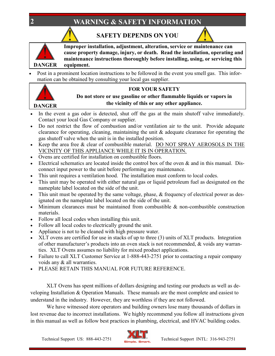 2warning & safety information, Safety depends on you | XLT XD-9006B User Manual | Page 2 / 76