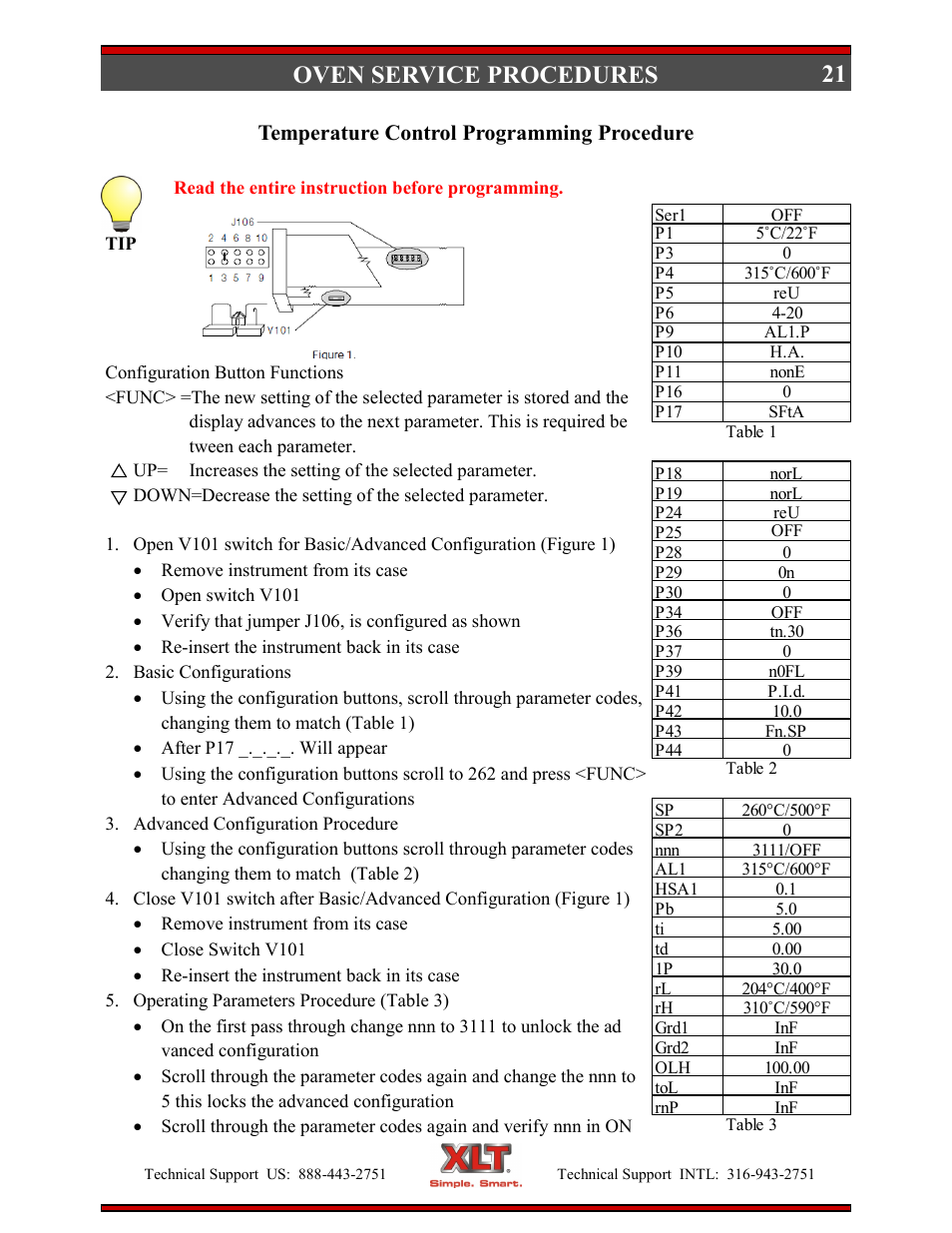 Oven service procedures, Temperature control programming procedure | XLT XD-9006B User Manual | Page 21 / 76