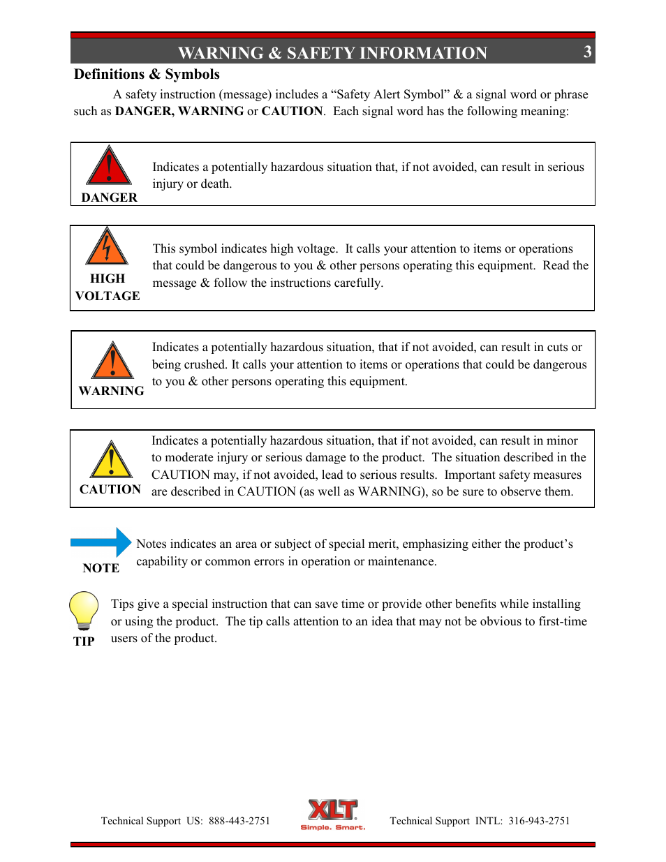 Warning & safety information | XLT XD-9006B User Manual | Page 3 / 76