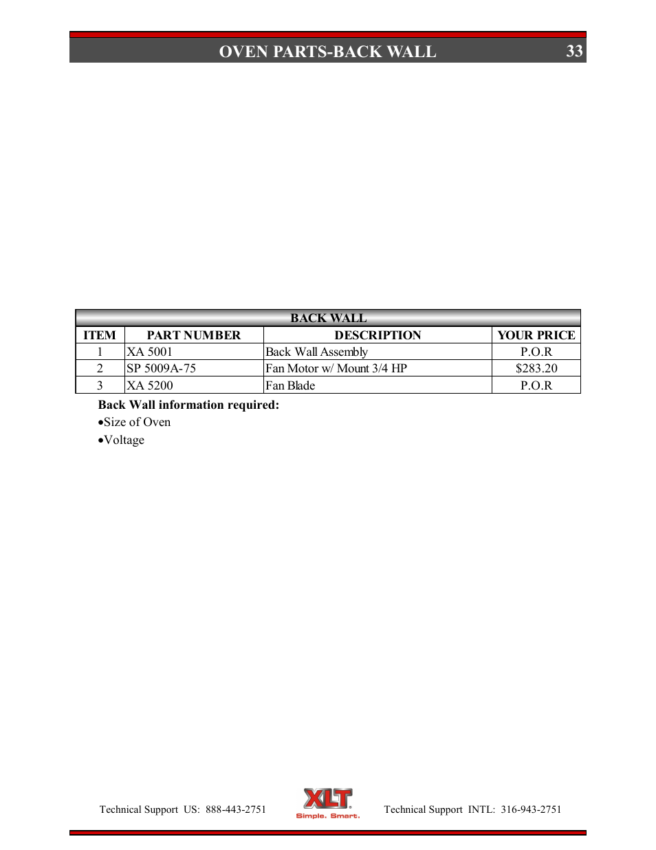 33 oven parts-back wall | XLT XD-9006B User Manual | Page 33 / 76