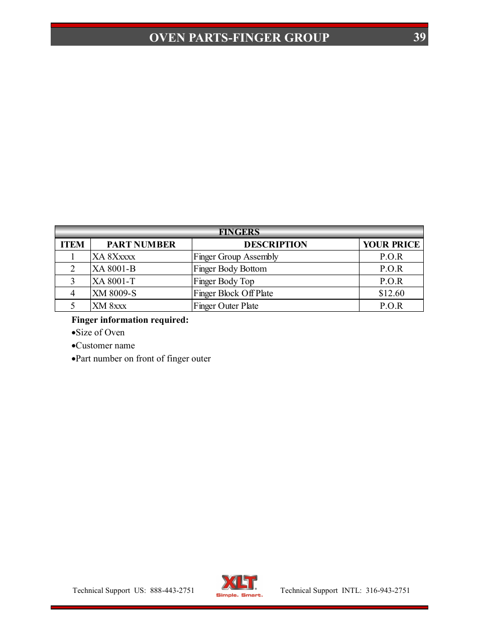 39 oven parts-finger group | XLT XD-9006B User Manual | Page 39 / 76