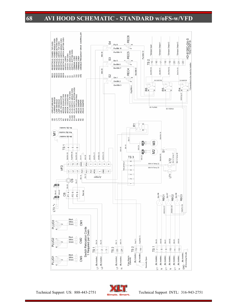 68 avi hood schematic - standard w/ofs-w/vfd | XLT XD-9006B User Manual | Page 68 / 76