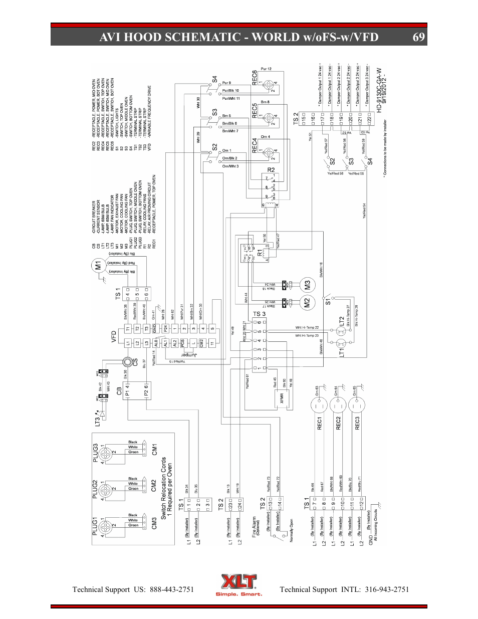 69 avi hood schematic - world w/ofs-w/vfd | XLT XD-9006B User Manual | Page 69 / 76