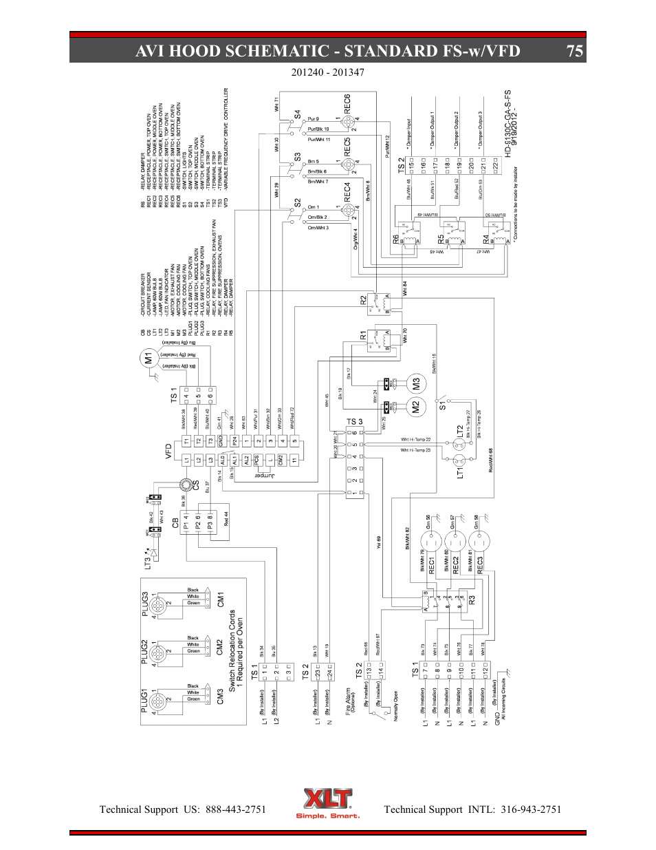 75 avi hood schematic - standard fs-w/vfd | XLT XD-9006B User Manual | Page 75 / 76