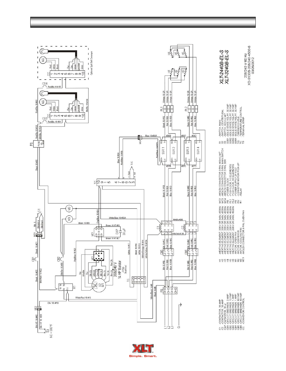 Oven schematic - standard | XLT XD-9007A (ELEC Oven Version – B1, AVI Hood Version – B) User Manual | Page 46 / 56