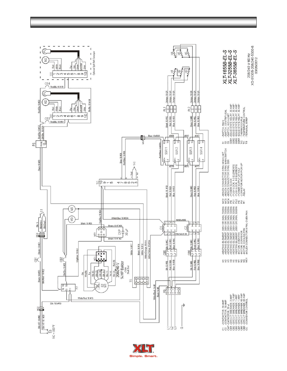 Oven schematic - standard | XLT XD-9007A (ELEC Oven Version – B1, AVI Hood Version – B) User Manual | Page 47 / 56