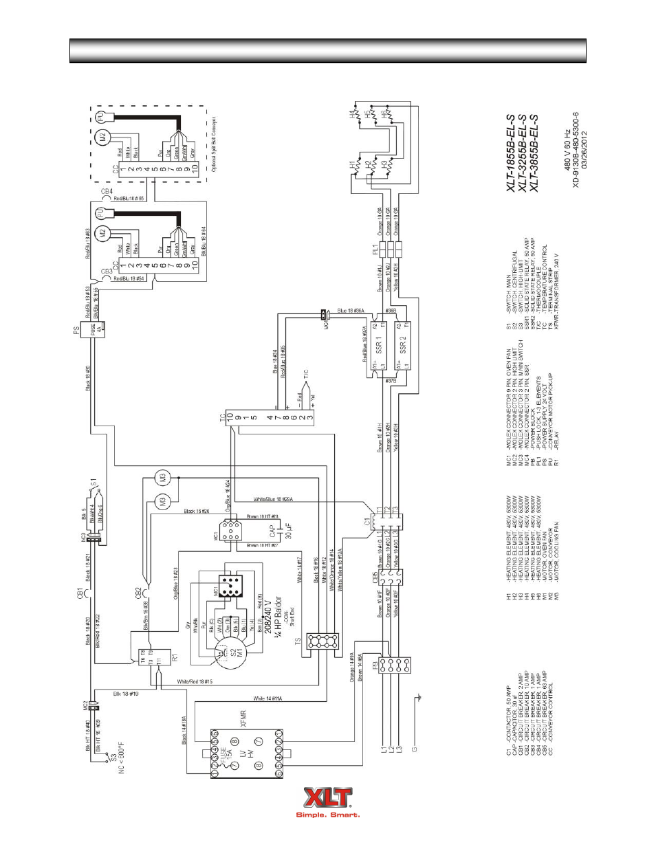 Oven schematic - standard | XLT XD-9007A (ELEC Oven Version – B1, AVI Hood Version – B) User Manual | Page 49 / 56