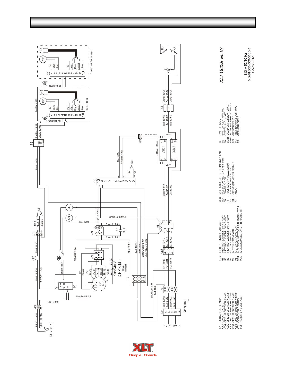 Oven schematic - world | XLT XD-9007A (ELEC Oven Version – B1, AVI Hood Version – B) User Manual | Page 50 / 56