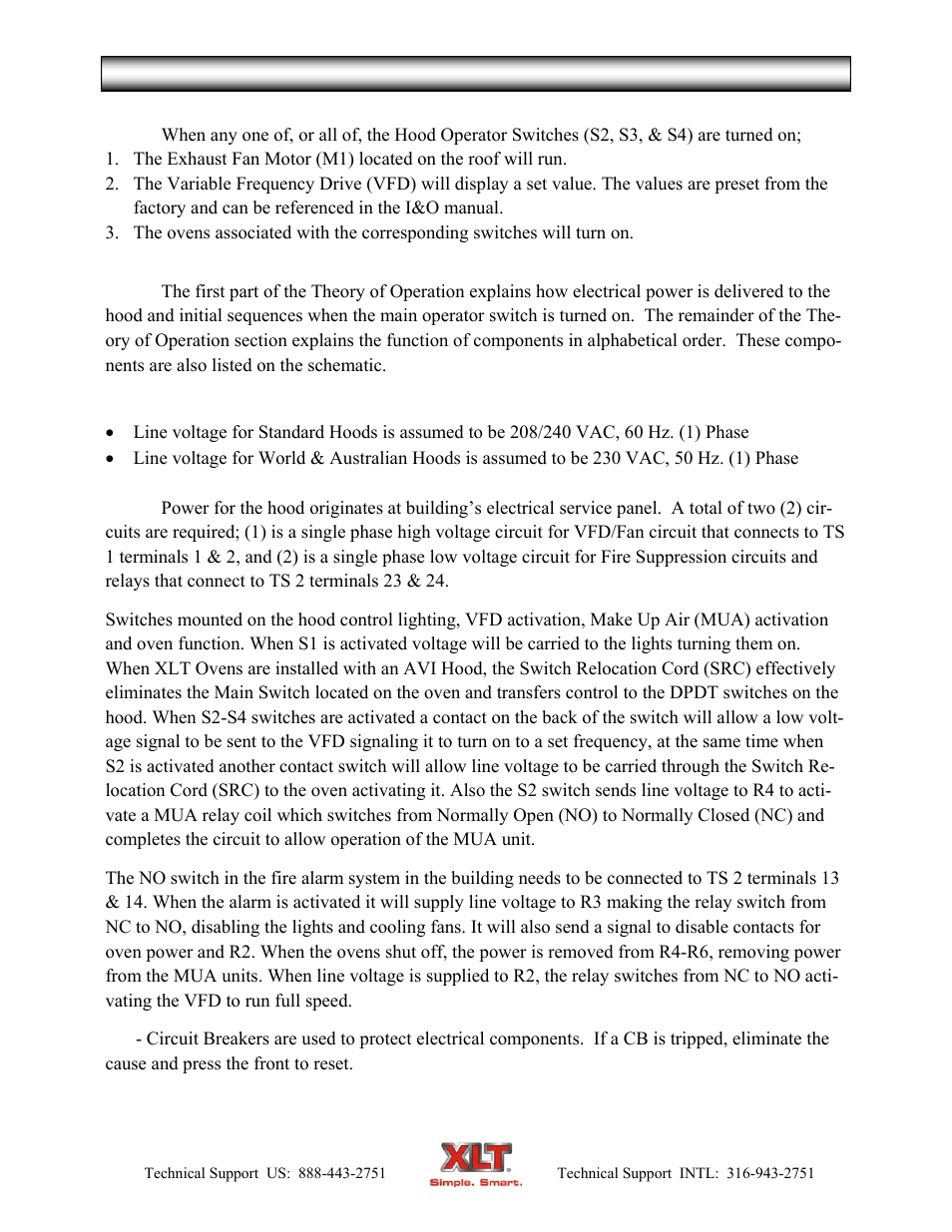 Hood theory of operation (std w/fs) | XLT XD-9007A (ELEC Oven Version – C, AVI Hood Version – C) User Manual | Page 12 / 64