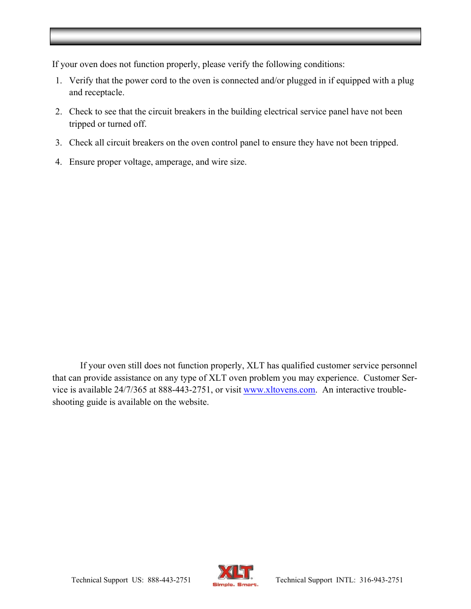 Oven troubleshooting | XLT XD-9007A (ELEC Oven Version – C, AVI Hood Version – C) User Manual | Page 15 / 64