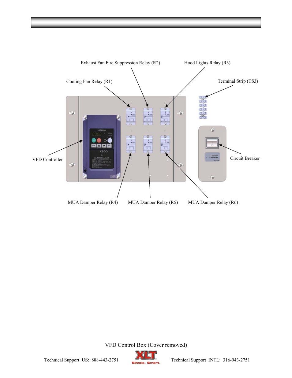 Vfd control box - standard, Vfd control box w/fire suppression | XLT XD-9007A (ELEC Oven Version – C, AVI Hood Version – C) User Manual | Page 46 / 64