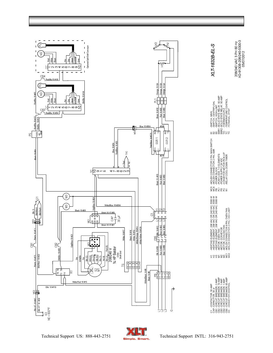 Oven schematic - standard | XLT XD-9007A (ELEC Oven Version – C, AVI Hood Version – C) User Manual | Page 50 / 64