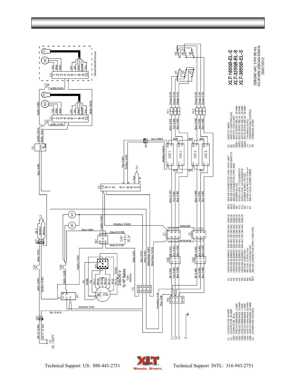 Oven schematic - standard | XLT XD-9007A (ELEC Oven Version – C, AVI Hood Version – C) User Manual | Page 52 / 64