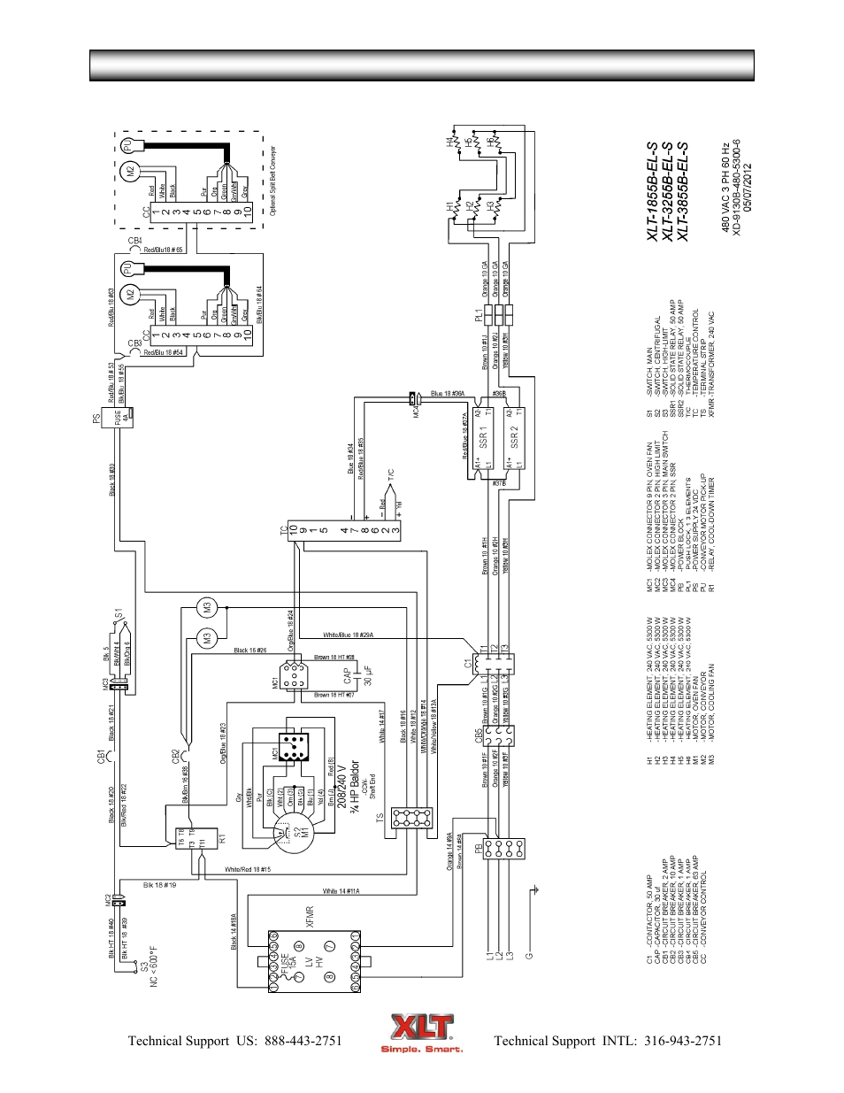Oven schematic - standard | XLT XD-9007A (ELEC Oven Version – C, AVI Hood Version – C) User Manual | Page 54 / 64