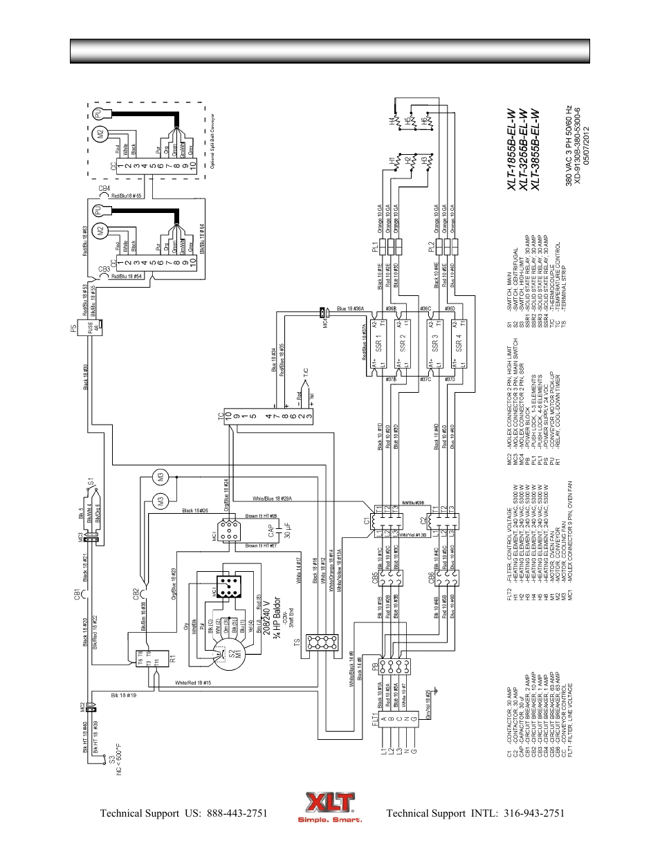 Oven schematic - world | XLT XD-9007A (ELEC Oven Version – C, AVI Hood Version – C) User Manual | Page 57 / 64