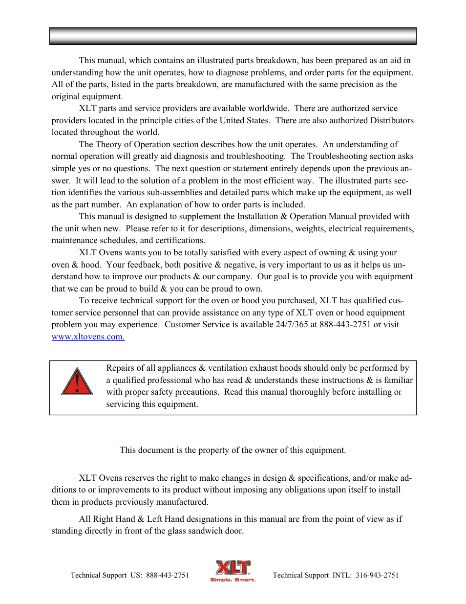 General | XLT XD-9007A (ELEC Oven Version – C, AVI Hood Version – C) User Manual | Page 6 / 64