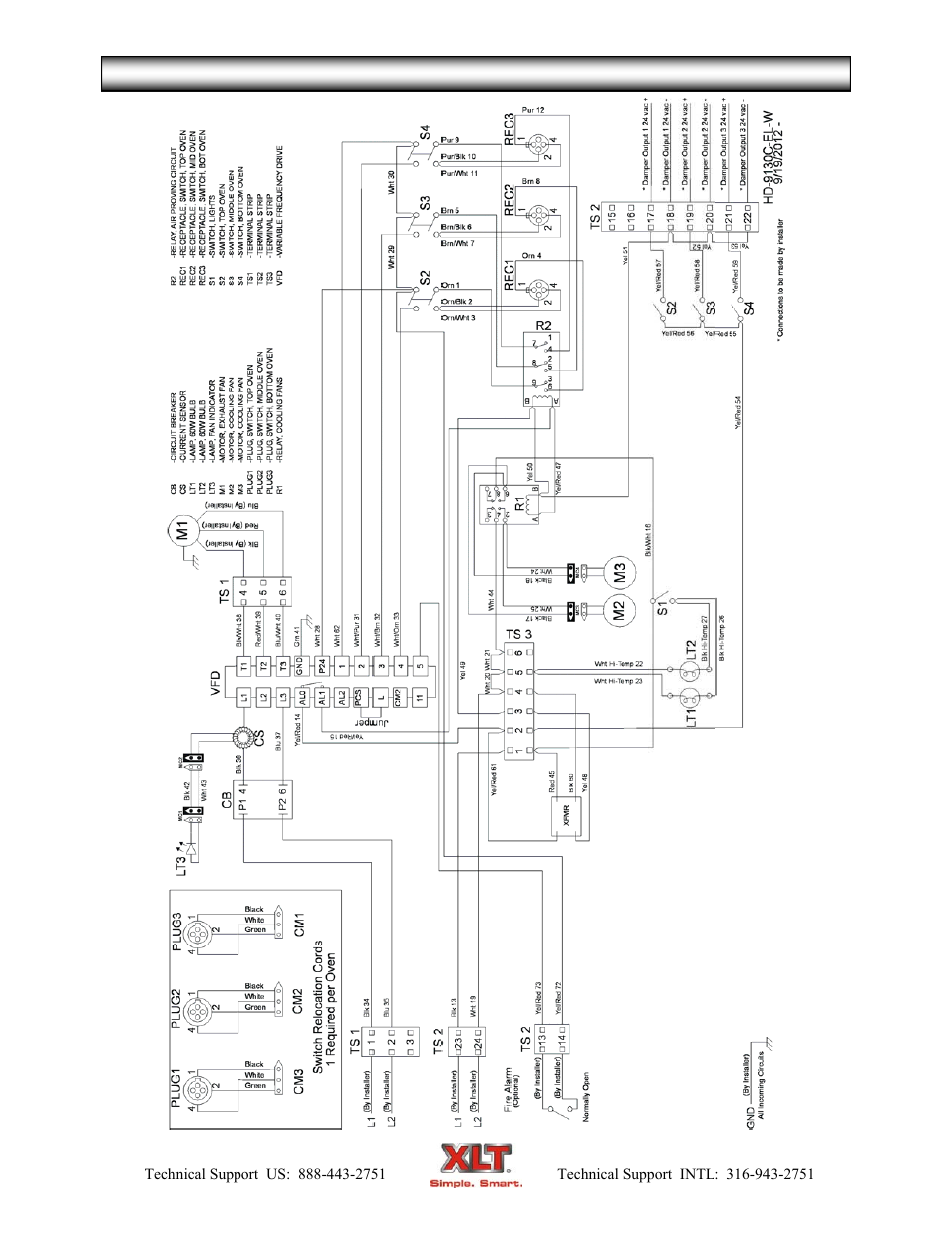 Hood schematic - world | XLT XD-9007A (ELEC Oven Version – C, AVI Hood Version – C) User Manual | Page 60 / 64