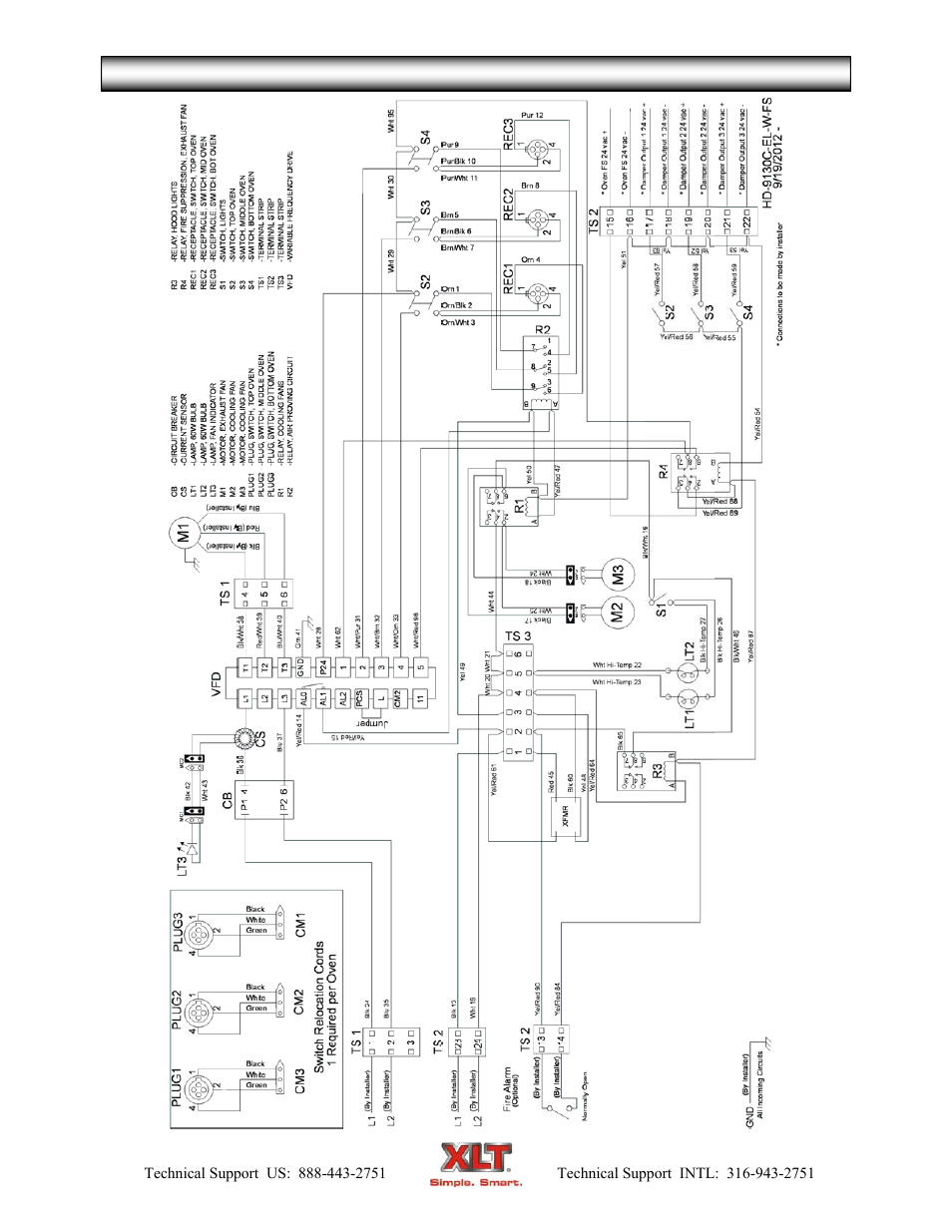 Hood schematic - world w/fs | XLT XD-9007A (ELEC Oven Version – C, AVI Hood Version – C) User Manual | Page 61 / 64