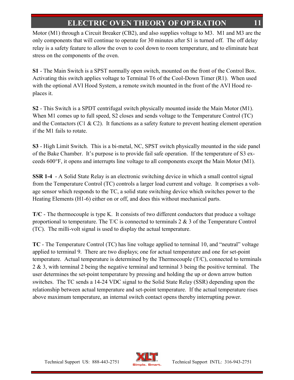 11 electric oven theory of operation | XLT XD-9007A (ELEC Oven Version – D, AVI Hood Version – C) User Manual | Page 11 / 64
