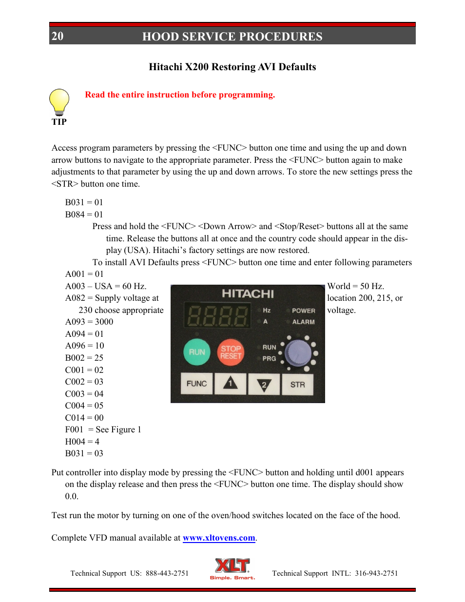 20 hood service procedures | XLT XD-9007A (ELEC Oven Version – D, AVI Hood Version – C) User Manual | Page 20 / 64