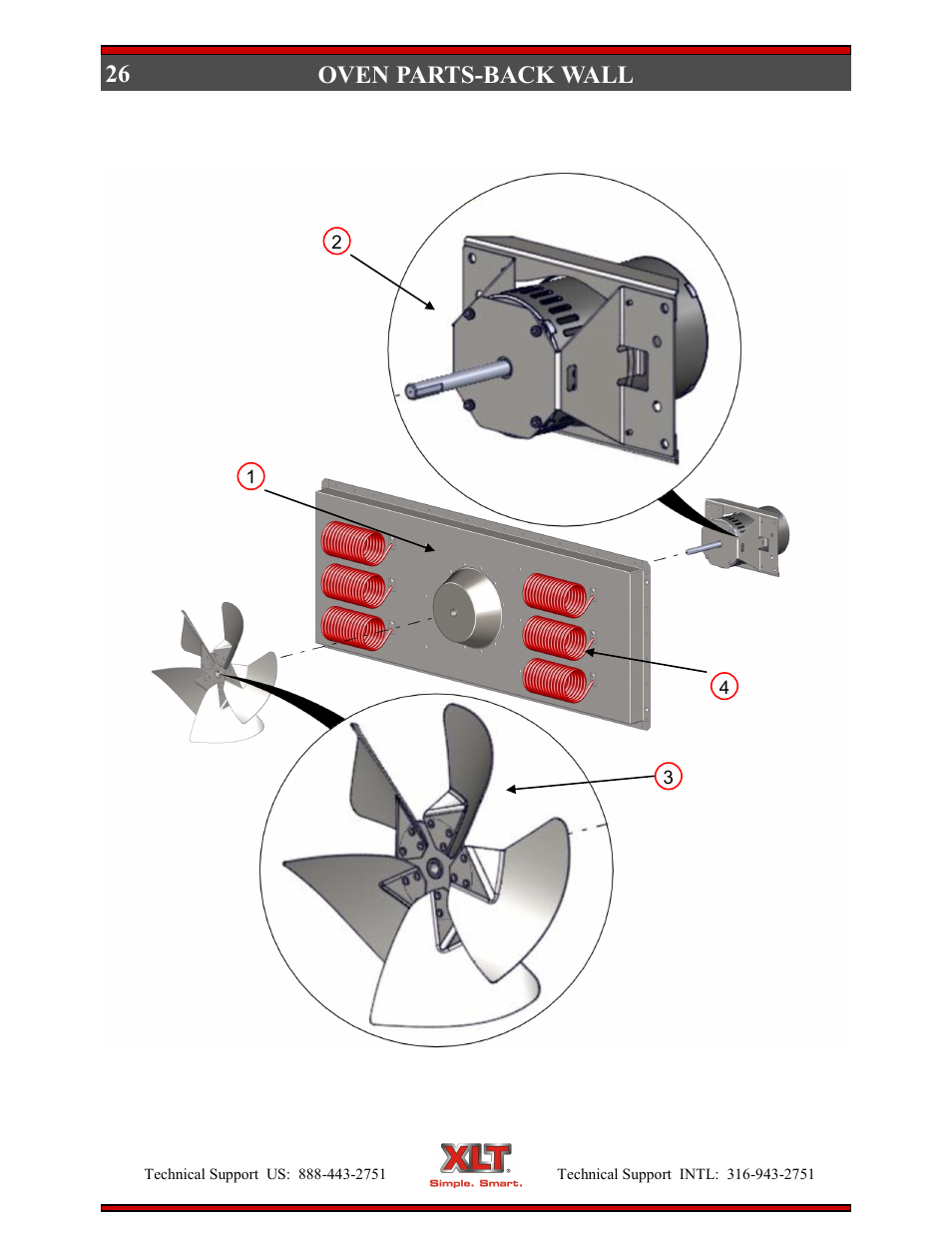 26 oven parts-back wall | XLT XD-9007A (ELEC Oven Version – D, AVI Hood Version – C) User Manual | Page 26 / 64