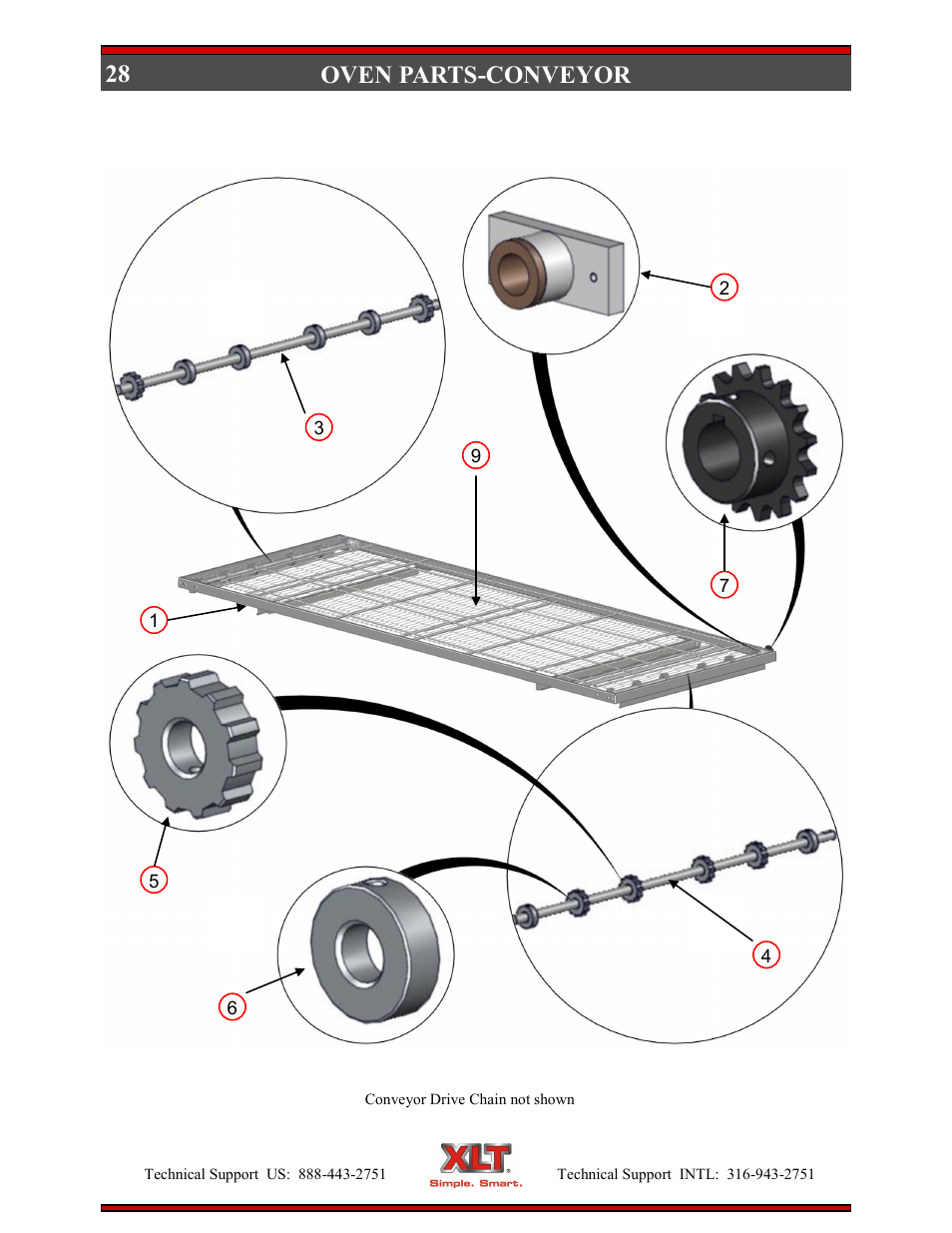 28 oven parts-conveyor | XLT XD-9007A (ELEC Oven Version – D, AVI Hood Version – C) User Manual | Page 28 / 64