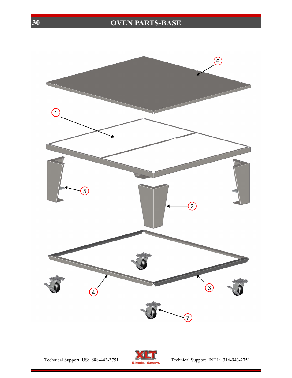 30 oven parts-base | XLT XD-9007A (ELEC Oven Version – D, AVI Hood Version – C) User Manual | Page 30 / 64