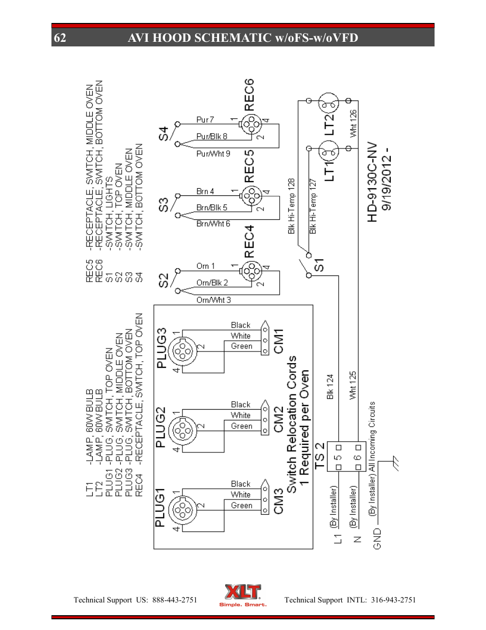 62 avi hood schematic w/ofs-w/ovfd | XLT XD-9007A (ELEC Oven Version – D, AVI Hood Version – C) User Manual | Page 62 / 64