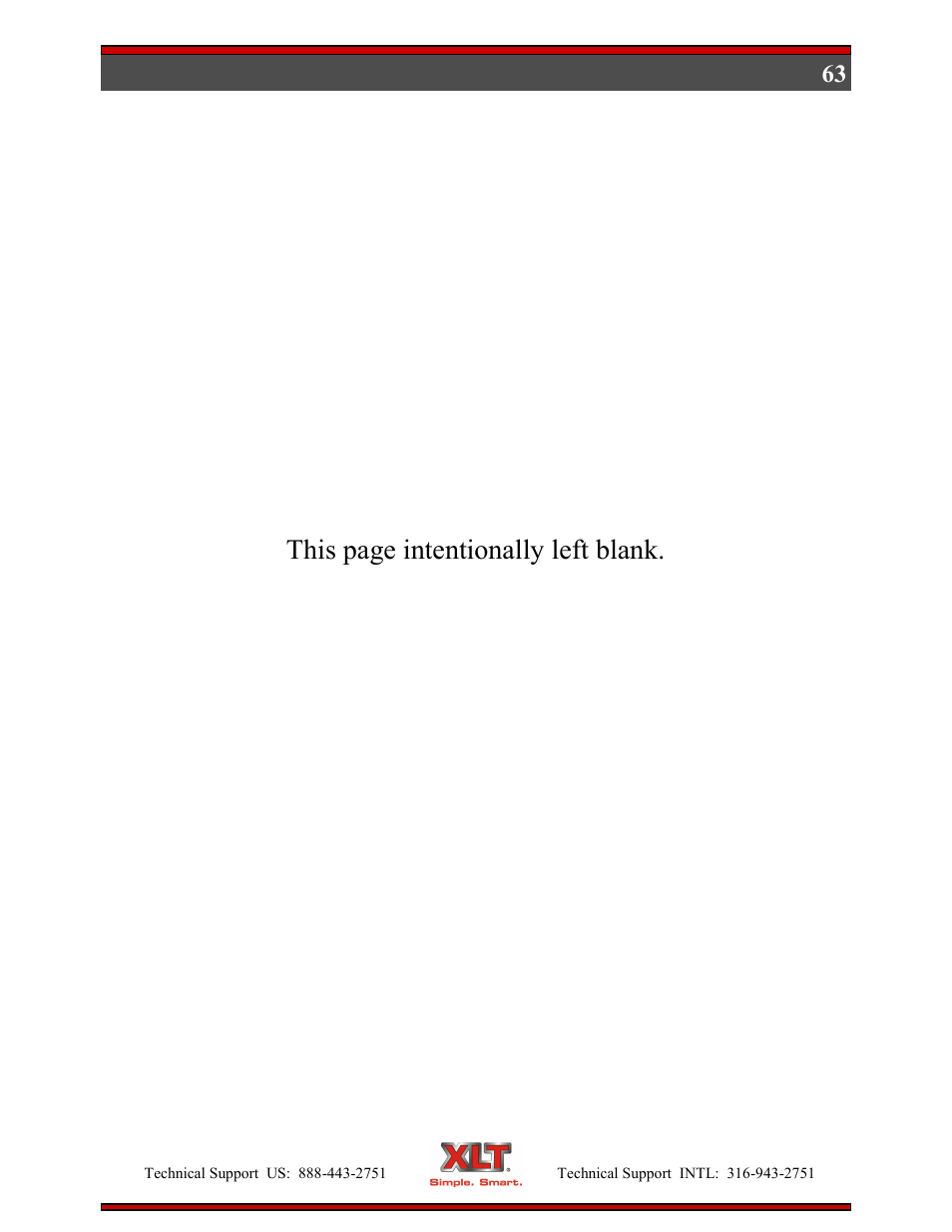 This page intentionally left blank | XLT XD-9007A (ELEC Oven Version – D, AVI Hood Version – C) User Manual | Page 63 / 64