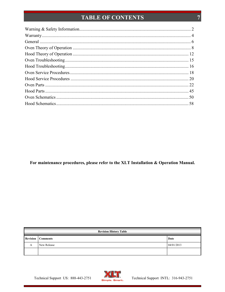 XLT XD-9007A (ELEC Oven Version – D, AVI Hood Version – C) User Manual | Page 7 / 64