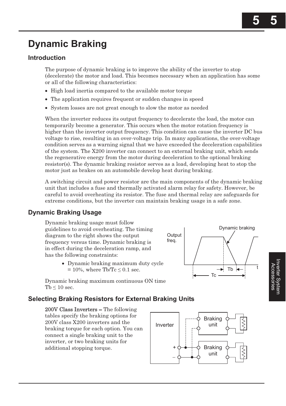 Dynamic braking -5, Dynamic braking | XLT Hitachi X200 User Manual | Page 216 / 305