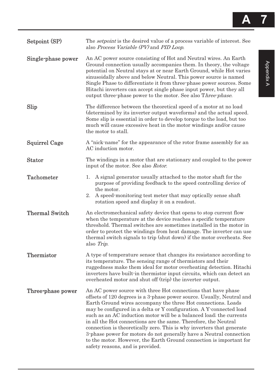 A 7 | XLT Hitachi X200 User Manual | Page 242 / 305