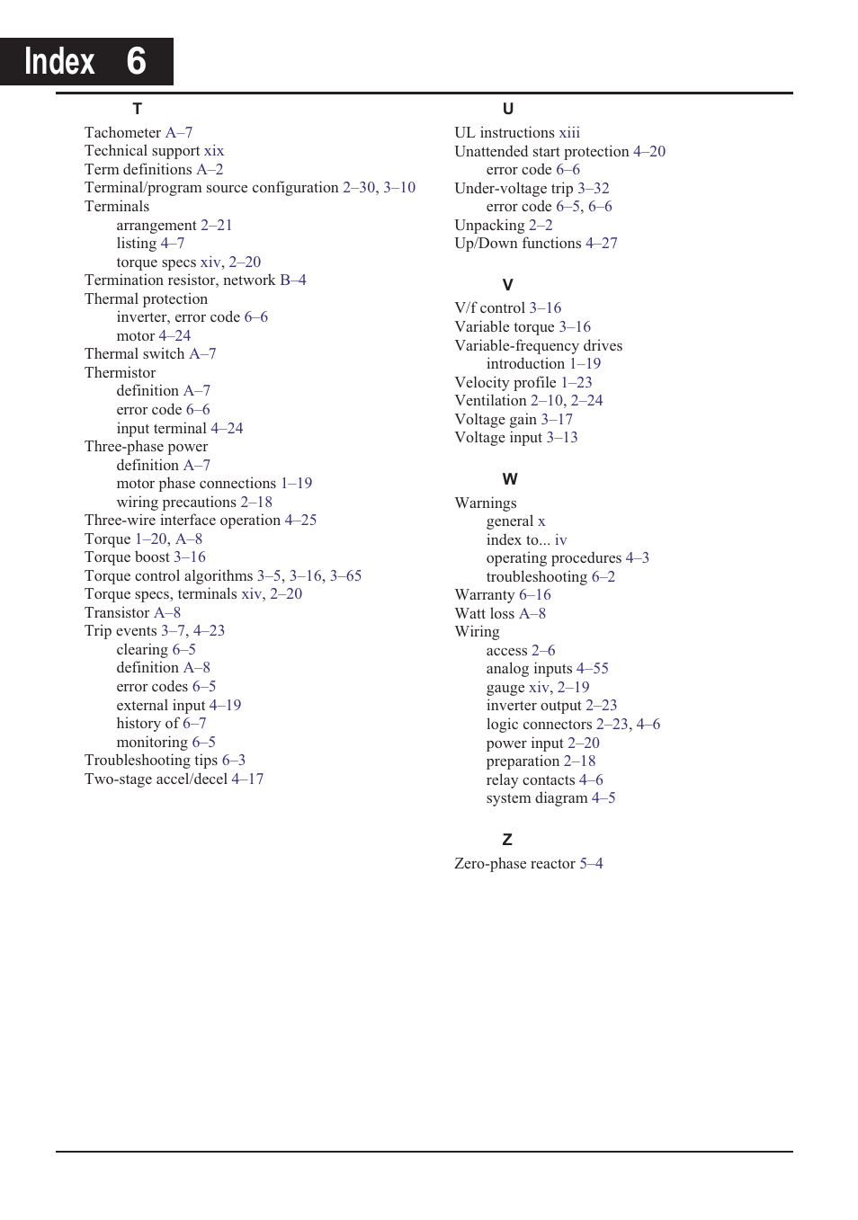 Index −6, Index  6 | XLT Hitachi X200 User Manual | Page 305 / 305