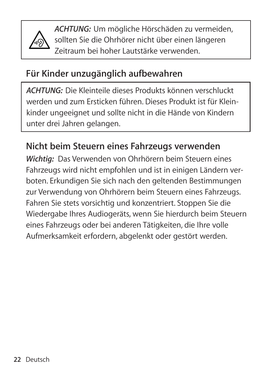 Apple EarPods mit Fernbedienung und Mikrofon User Manual | Page 22 / 40