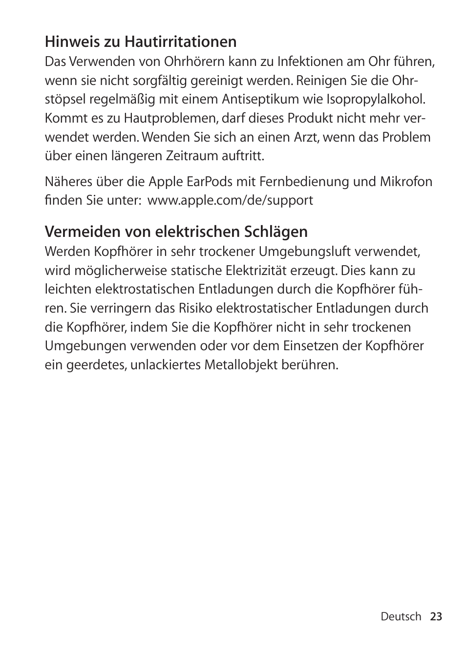 Apple EarPods mit Fernbedienung und Mikrofon User Manual | Page 23 / 40