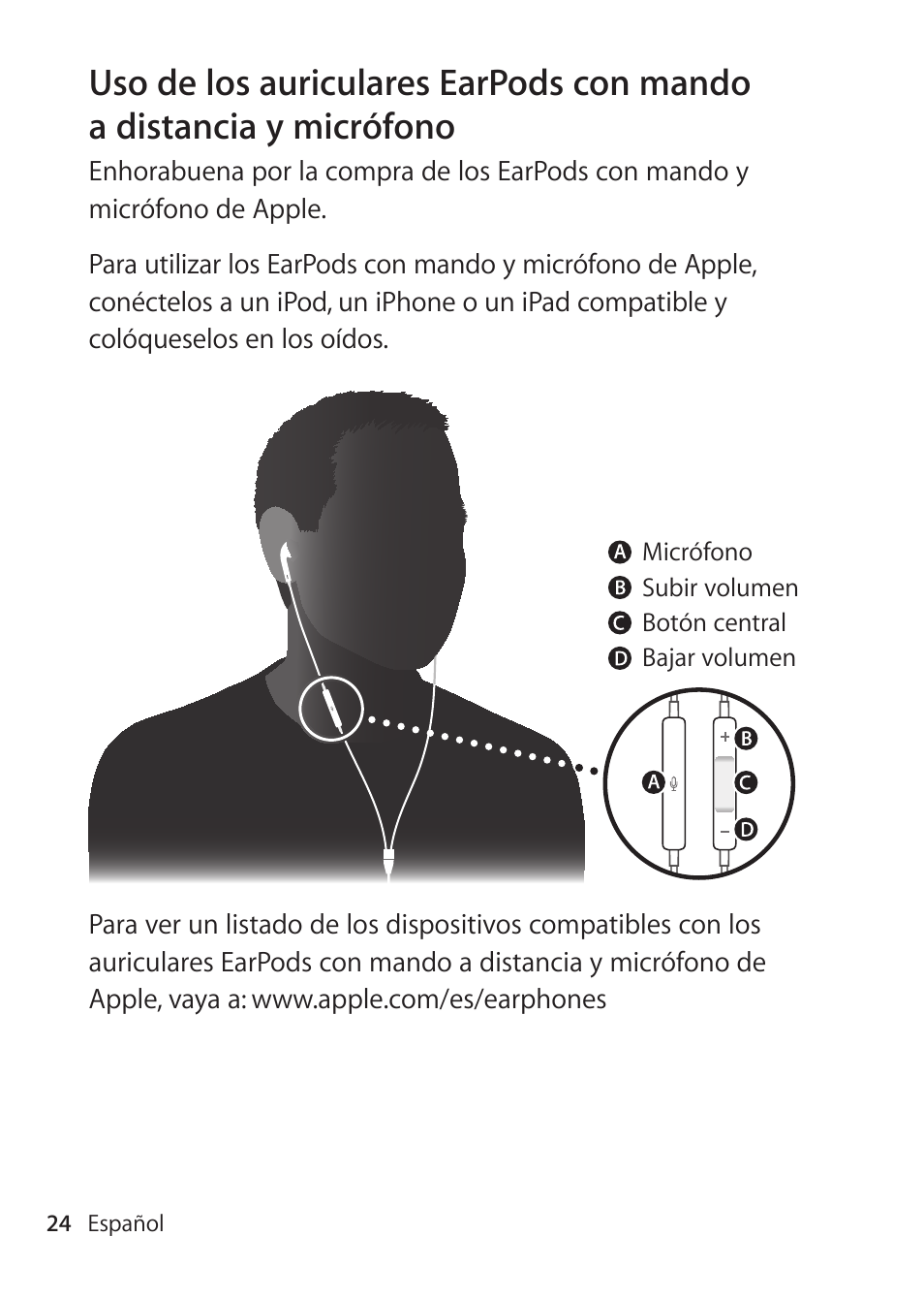 Apple EarPods mit Fernbedienung und Mikrofon User Manual | Page 24 / 40