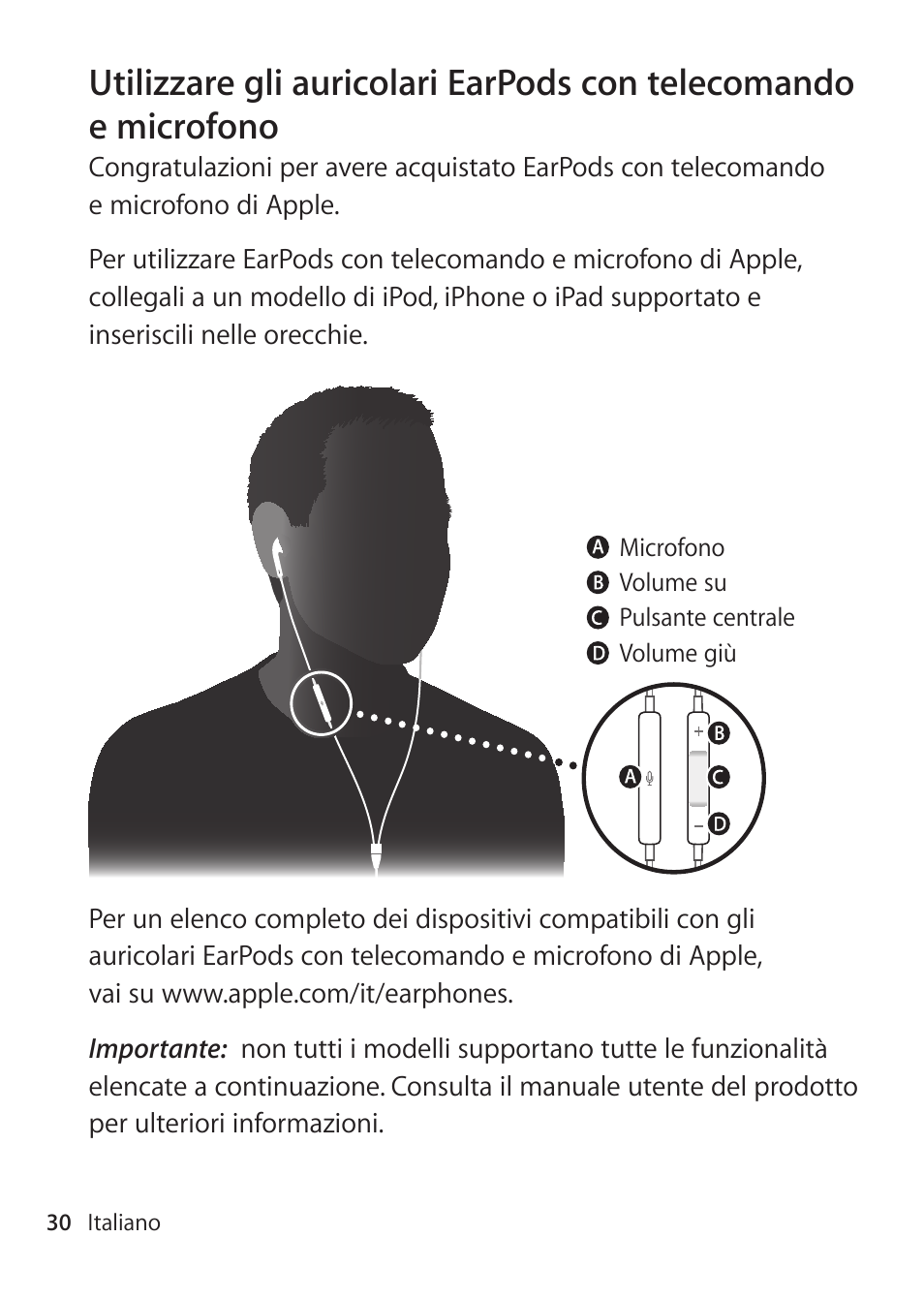 Apple EarPods mit Fernbedienung und Mikrofon User Manual | Page 30 / 40