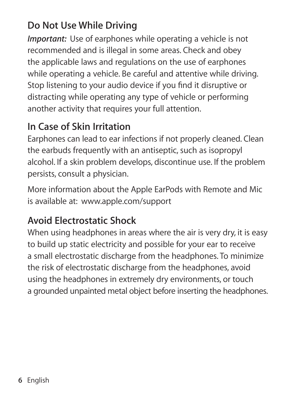 Apple EarPods mit Fernbedienung und Mikrofon User Manual | Page 6 / 40