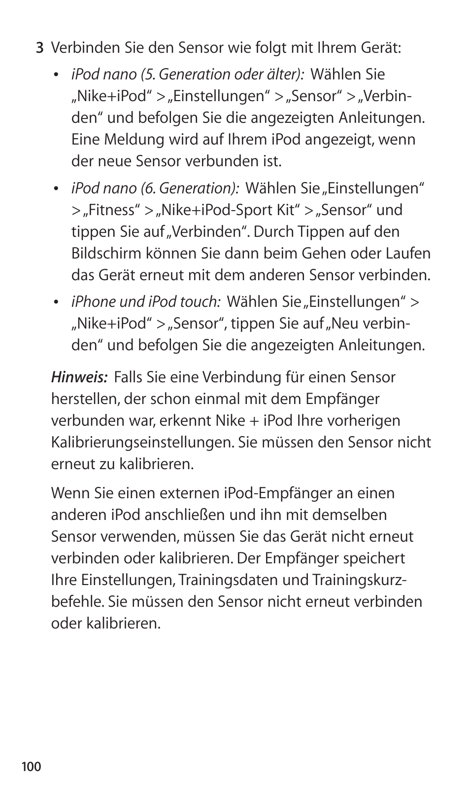 Apple Nike + iPod Sensor User Manual | Page 100 / 144