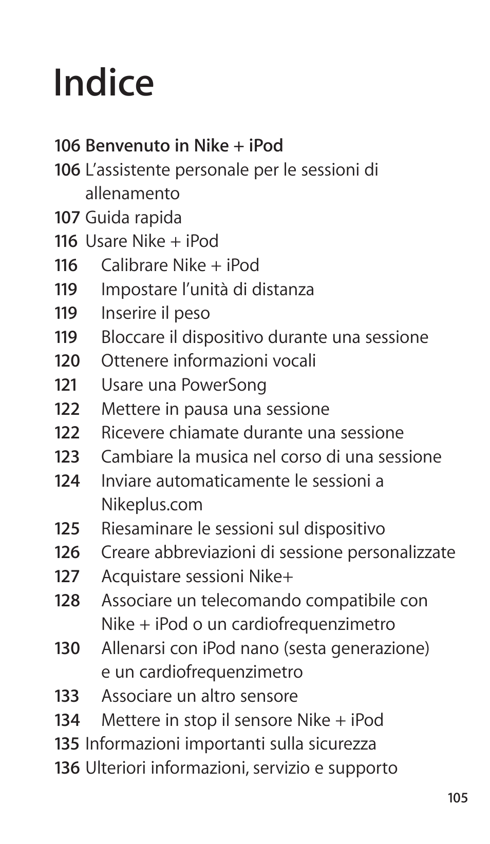 Indice | Apple Nike + iPod Sensor User Manual | Page 105 / 144