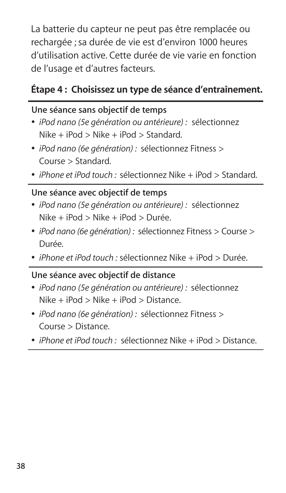 Apple Nike + iPod Sensor User Manual | Page 38 / 144